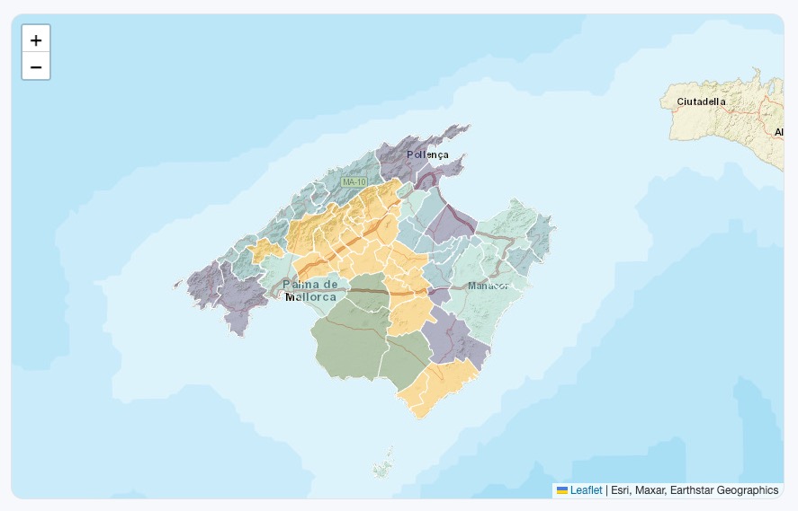 Interactive map of Mallorca's municipalities